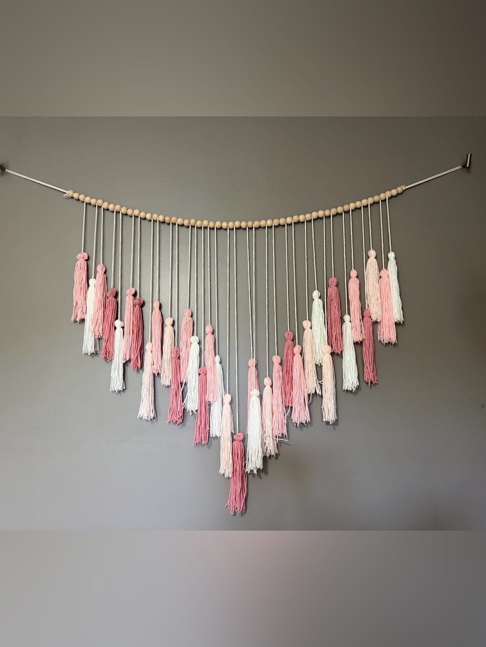 West elm Pink Ombre Tassel Wall Hanging